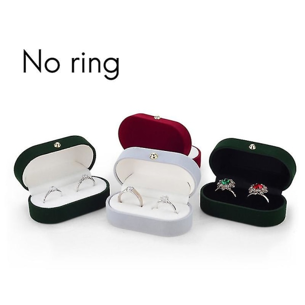 Velvet Silke Par Ring Box Vielsesring Box Single Ring Box Bryllupsforslag farvel smykkeskrin A