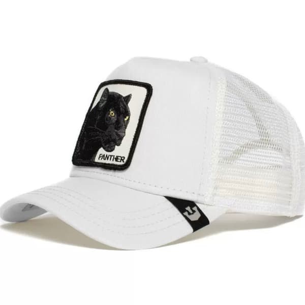 Broderad Keps med Djurmönster i Mesh - Snapback - Vit Leopard