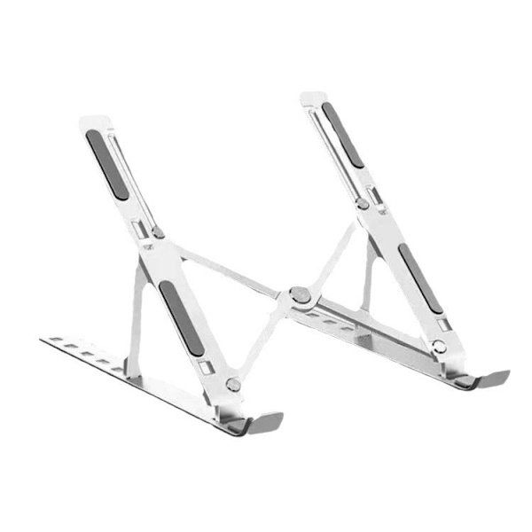 Laptopställ, höjdjusterbart, hopfällbart, aluminium, avtagbart silver