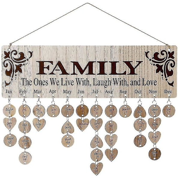 Mom Grandma Gifts For Birthday Christmas Mothers Day - Diy Wooden Family Birthday Reminder Calendar