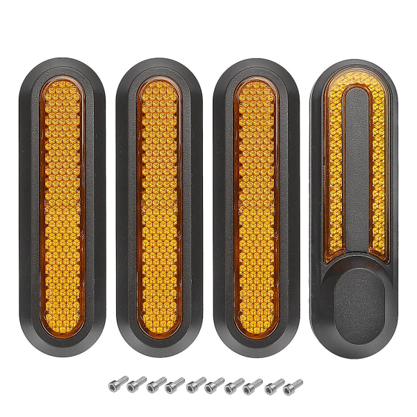 4 st cover med reflekterande remsor för xiaomi m365 pro pro2 1S cover och scooter reservdelar klistermärke (gul)