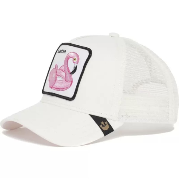 Brodert Mesh Caps med Dyreprint - Snapback - Hvit Gås