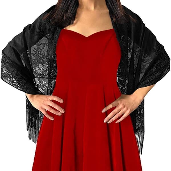 Sjal för aftonklänning, chiffongscarfar, poncho damer elegant