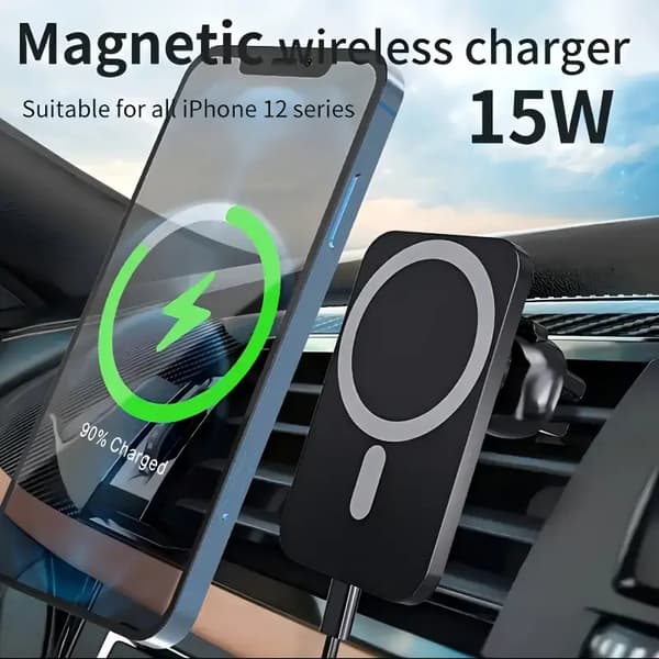 Bilholder, trådløs lading, kompatibel med iPhone