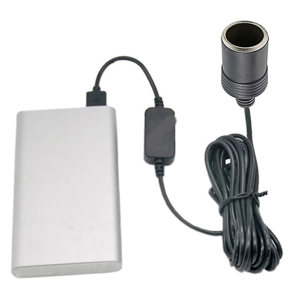 USB 5V til 12V omformer, strømforsyning for fartsskriver, lettere USB til lettere omformer