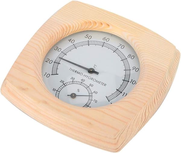 Hygrotermograf Termometer Hygrometer for Badstue i Tre
