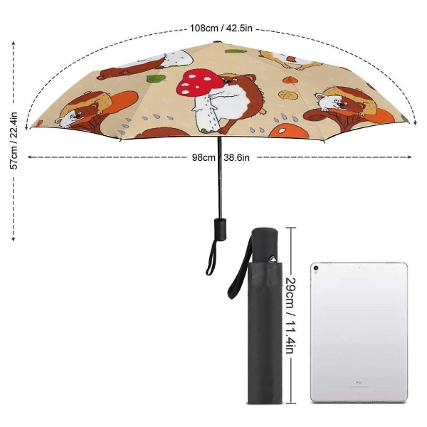 Marsu Marsu Sienet Lehti Automaattinen Taittuva Sateenvarjo Matkustussateenvarjo Tuulenpitävä Auto 3 Taittuu Sateenvarjot Naisille Miehille Aikuisille