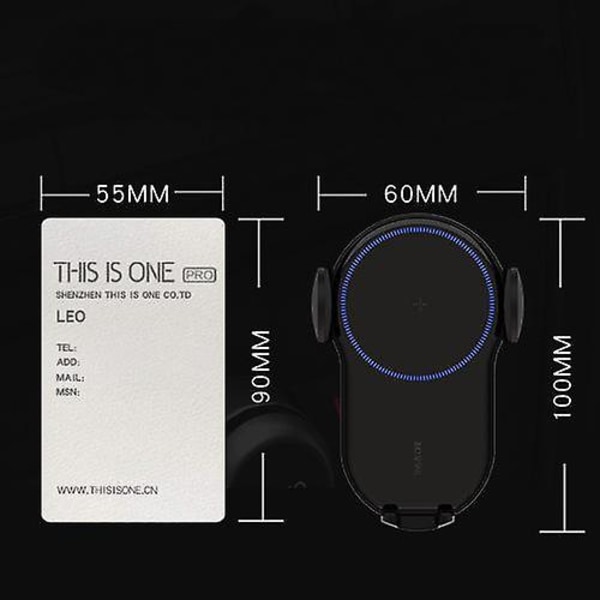15w automatisk klemme biltelefonholder Trådløs lading-elegant grå [luftuttak trådløs lading] (ett sett)