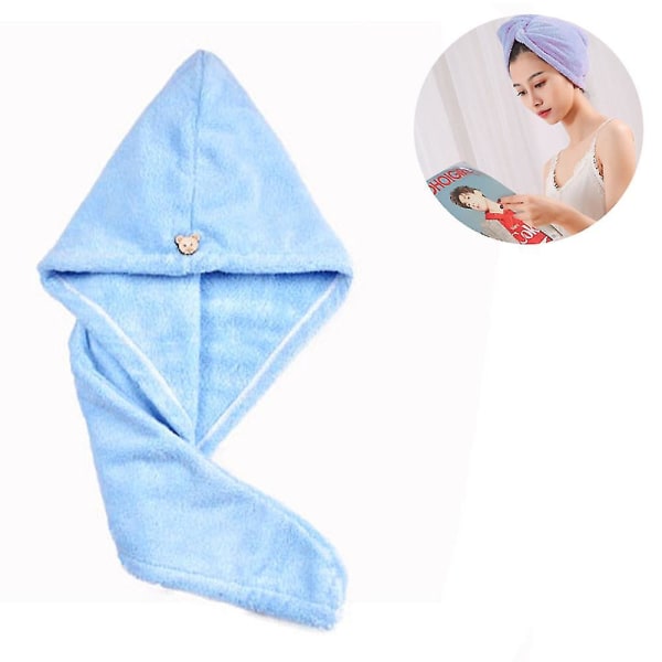 Hårhåndklædeindpakning i bomuld til kvinder og mænd, absorberende frotté1281