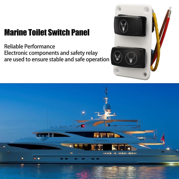 Dc12 24v Marine toalettkontrollpanelbryter 3-veis rask respons Rv toalettvippebryter for båter Yachts