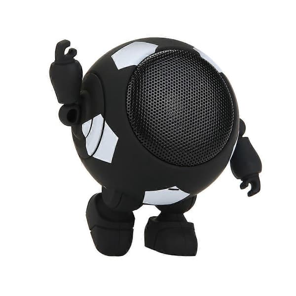 Bluetooth Robot Højttaler Sød Bærbar Lille Stål Bluetooth Lyd Trådløs (Fodbold Sort)