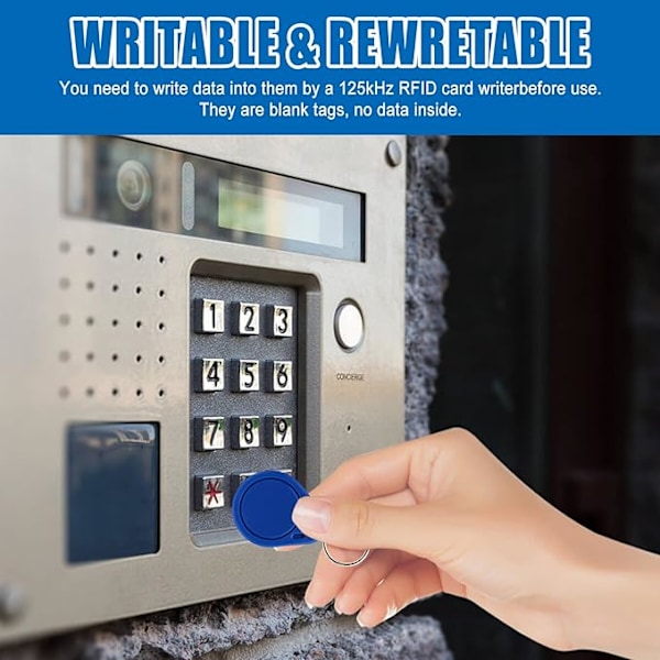 50 x 125 kHz RFID-lähestymistunniste, sininen, T5577 uudelleenkirjoitettava, NFC-tokeni kopiointi-/kloonikorteille