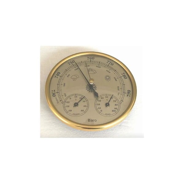 Barometer Værstasjon Med Barometer Og Hygrometer Termometer 3 I 1 Innendørs Og Utendørs Veggmontert Analog Værstasjon 134,1cm Gull 1 Stk