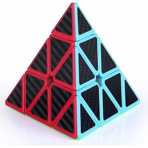 Goodzaz Pyramid Speed ​​Cube, 3x3x3 Qiming Pyramid Speed ​​Cube Triangle Cube Puslespil Magic Cube (fiber De Carbone)