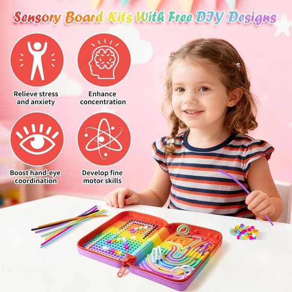 Sensorisk aktivitetsbrett, silikon fidget-leker med oppbevaring for ADHD og autisme