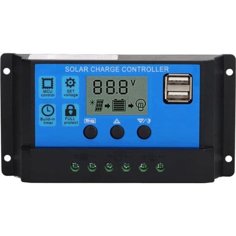 100A PWM Solladdningsregulator för 12V/24V Paneler, LCD-display, Fotovoltaisk Regulator