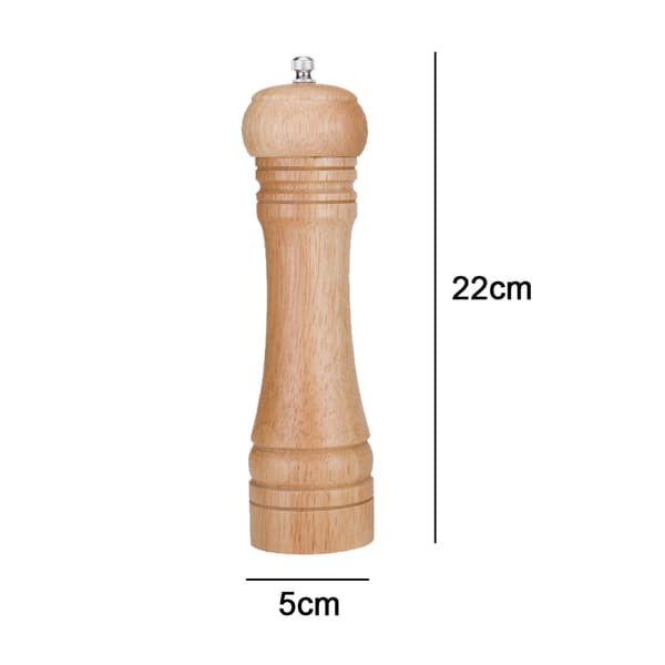 Salt- og peberkværne, egetræs salt- og pebermøller med keramisk rotor, primær egetræfarve 20 cm