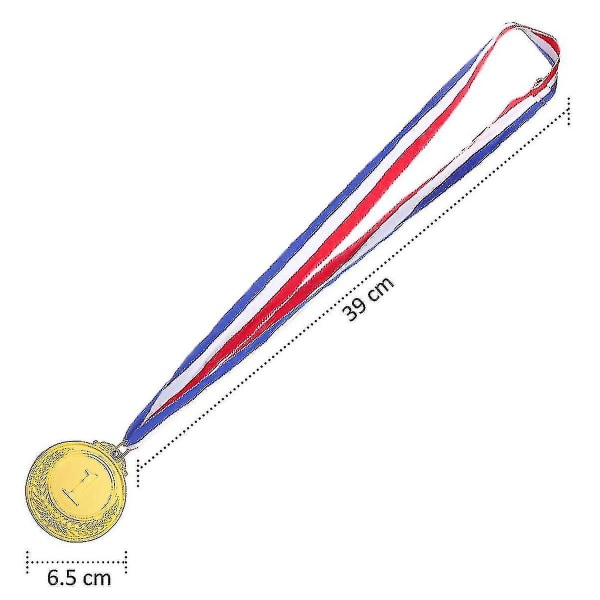 Kultahopea-pronssipalkintomitalit kaulanauhalla - Olympic Style Metal Winner -mitali, 3kpl