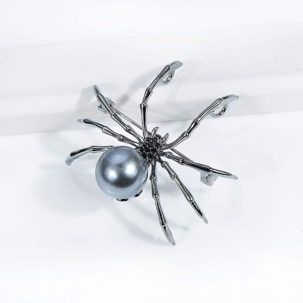Vintage Perle Mor og Baby Spider Broche Pin - Rhinestone Crystal Insekt Broche Halloween smykker til kvinder og mænd