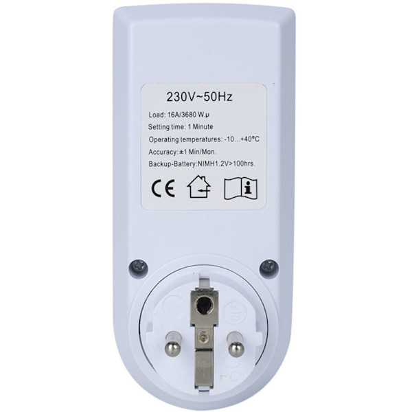 Programmerbar Digital Plugg-timer - 5,7 cm LCD-skjerm - Tyverisikring Tilfeldig Modus - 10 PÅ-AV-programmer - Energisparing