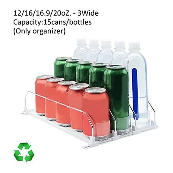 Drikkeorganer for kjøleskap-hvit automatisk skyveglide, dispenser for kjøleskap har plass til opptil 15 bokser