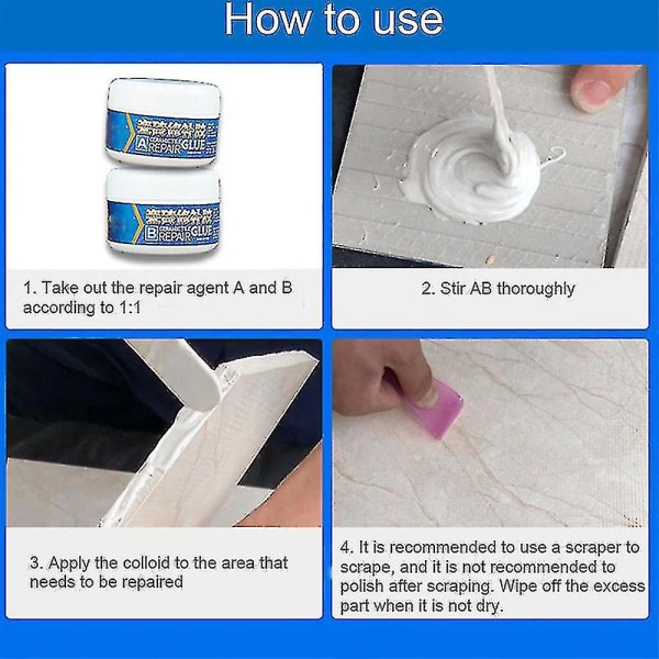 Ceramic Paste Floor Tile Adhesive Tile Repair Agent Tub Porcelain Repair Set Kit Kit