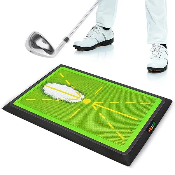 Golf Swing Trace Training Mat Impact Divot Detection Practice Pad Indoor Outdoor Golf Swing Feedback Training Aid with Gift Box
