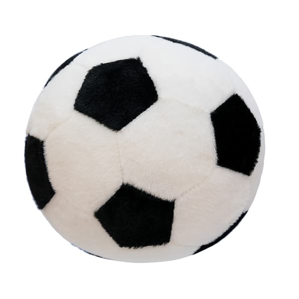 Blødt legetøjsfodbold, sort og hvid 20 cm diameter