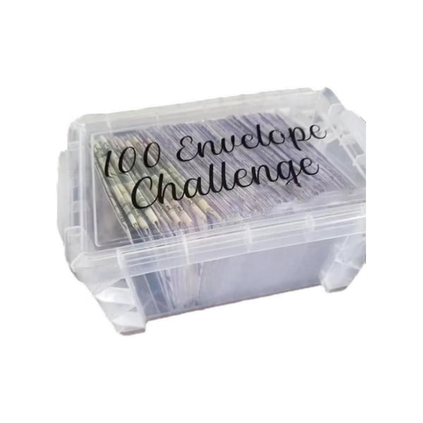 Utmaningslåda med 100 kuvert Enkelt och roligt sätt att spara 10 000, 100 kuvert pengar att spara utmaning