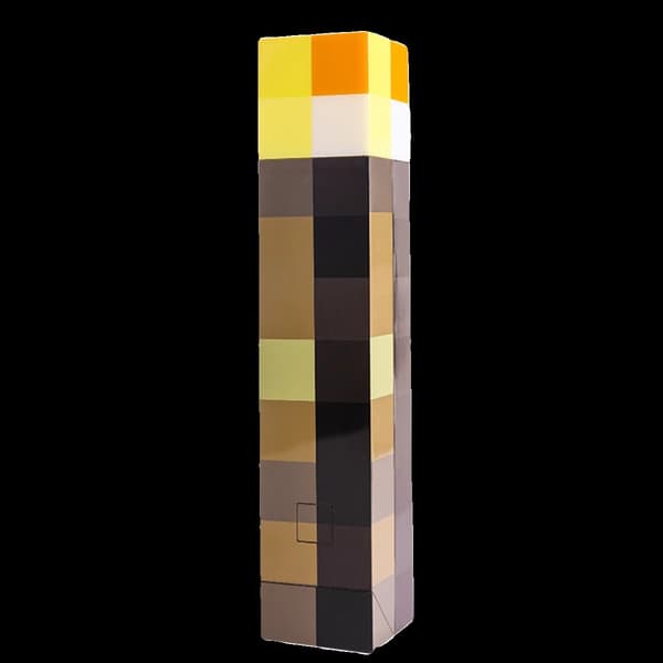 REMAKE Minecraft Brownstone Torch - 28cm LED Natlampe - USB C—max