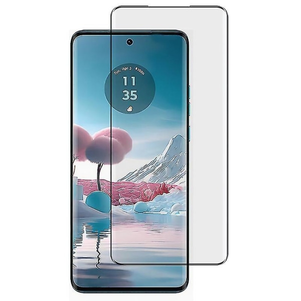 För Motorola Edge 40 Neo 5g härdat glasfilm klar 3d böjd skärmskydd med full täckning-yujia