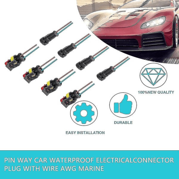 Ledningskontakt, Vanntett Kontakt, Vanntett Elektriske Kontakter 1/2/3/4 Pin Bil Vanntett Hurtigkontakt For Motorsykkel, Scooter, Bil, Lastebil,