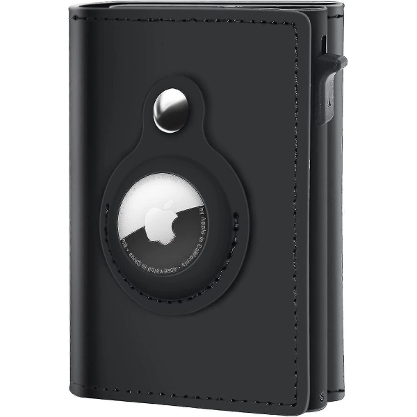 AirTag -plånbok Airtag-plånbok i äkta läder Rfid Technology Kreditkortshållare med minimalistisk plånbok för män för Apple AirTag (ingen AirTag ingår)