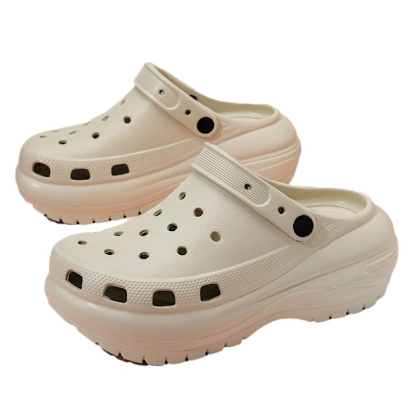 Crocs Classic Mega Crush Clog - Mustat Naisten Sandaalit - Erittäin Paksu Crush-Pohja Bone white M6W8/38-39