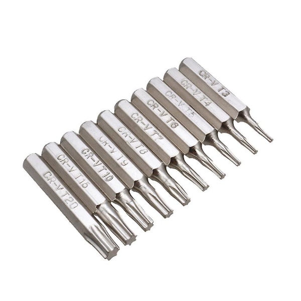 10pcs For Cr-v Torx Screwdriver Bits Set T3 T4 T5 T6 T7 T8 T9 T10 T15 T20 Mobile