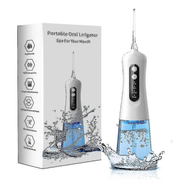 Bærbar mundskylningsmaskine Vandtandtråd Usb genopladelig 4 tilstande Ip7 Vandtæt 300 ml tænder