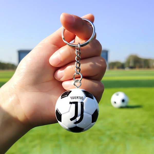 PVC nøkkelring med mini fotball, Tyskland 2024 Europacup klubblogo flagg Manchester City Real Madrid juventus