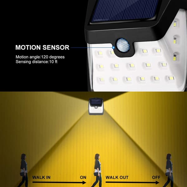 2PAK Solarsensor Lys Udendørs Solcellelampe Egnet til Gård, Have, Garage, 68COB