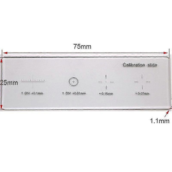 926 0,01 mm Mikroskopglas Retikel Kalibreringsglas Linjal Kors Mikroskop Kalibreringslinjal Steg Mikrometer