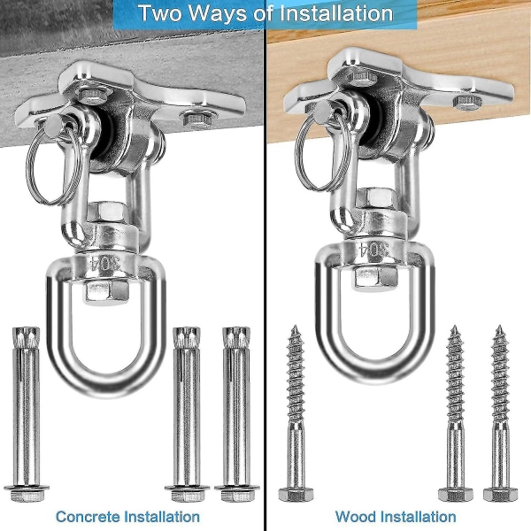 Takkrok Hengekøye 360 Swivel Hook, Rustfritt Stål Ytre Støtte Opptil 500kg For Takmontering Hengekøye Hengekøye Yoga Boksesekk