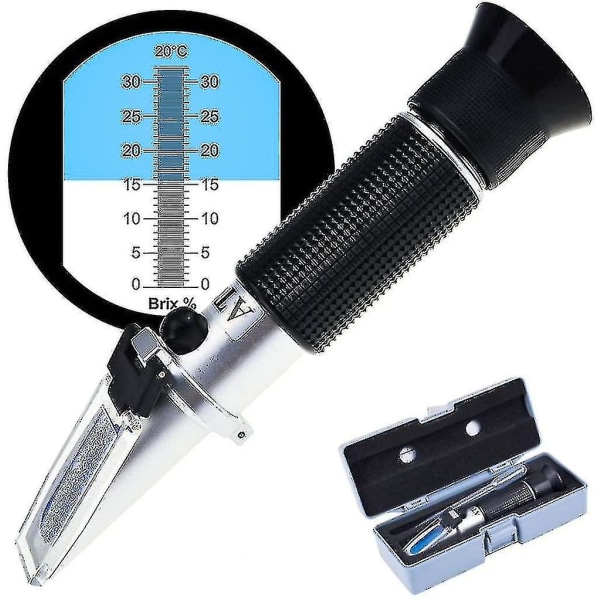 Refractometer 0 - 32 Brix (sugar) 0 - 140 Oechsle 0 - 27 Kmw With Atc