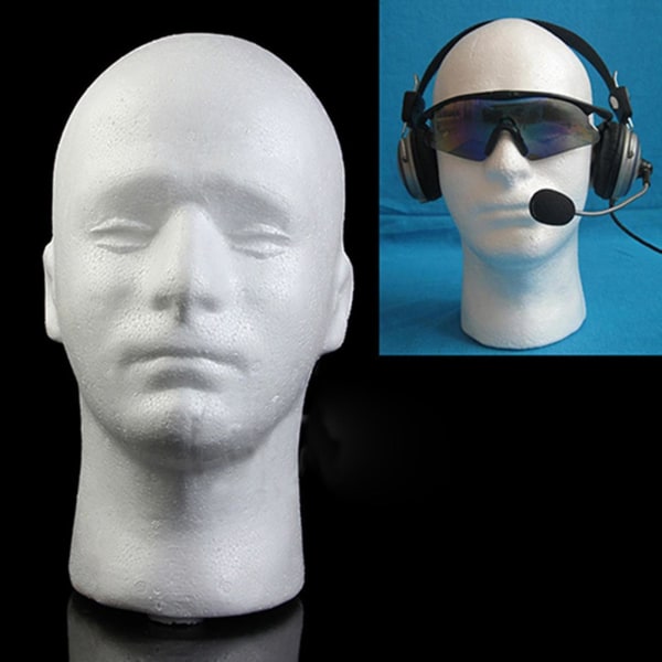 Mannlig hodemodell Lett Solid Styrofoam Slitesterk skumparykkstativ For utstilling