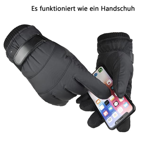 Vinter Ski Handsker Mænd Kvinder Touch Screen Sne Handsker Vandtætte Varme Handsker, sort