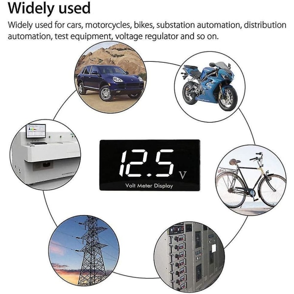 Auton DC 12v digitaalinen volttimittari Led volttimittari vedenpitävä iskunkestävä DC 12v jännitemittarin volttimittari moottoripyörän ja auton jännitemittariin (sininen L)