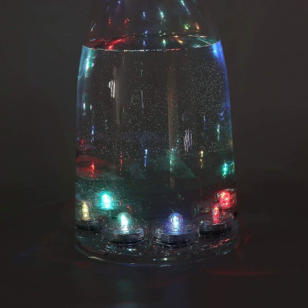 12 nedsenkbare runde led vanntette stearinlys telys - fargerikt lys Bd