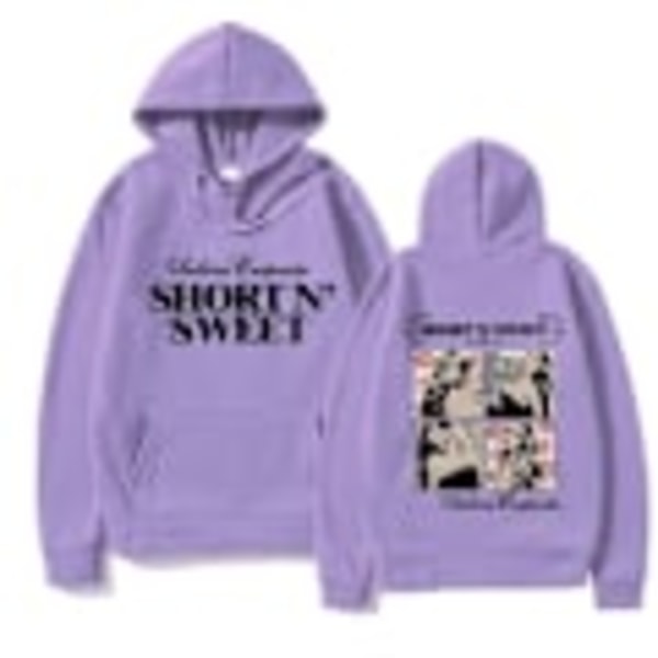 Sabrina And Carpenter Merch Hættetrøje Trykt Sweatshirt Løs Pullover Casual Langærmet Unisex Lilla 3XL