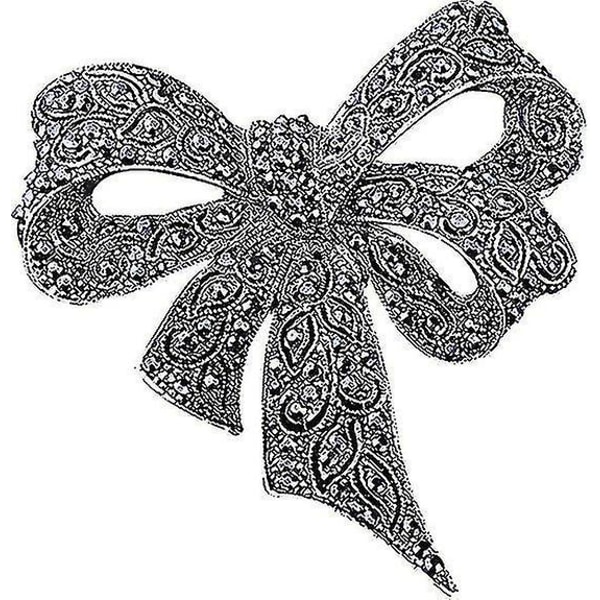 Vintage Dame Rhinestone Broche Sort Elegant Style voksen kvinde