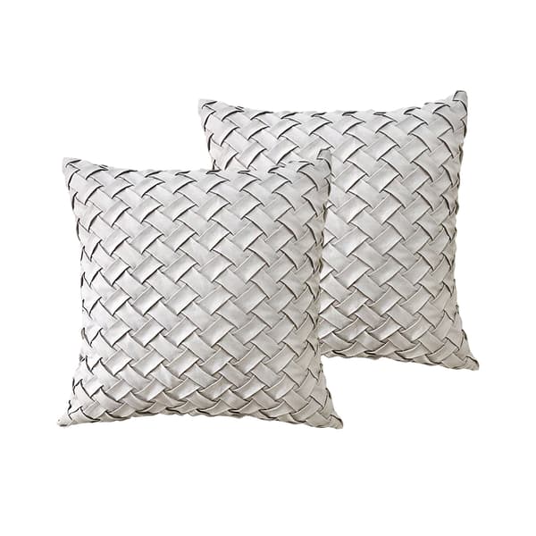 2 stk. Boho Dekorative Pyntepudebetræk, Blødt Ruskind Accent Solid Firkantet Pudebetræk (Creme, 45x45 cm)