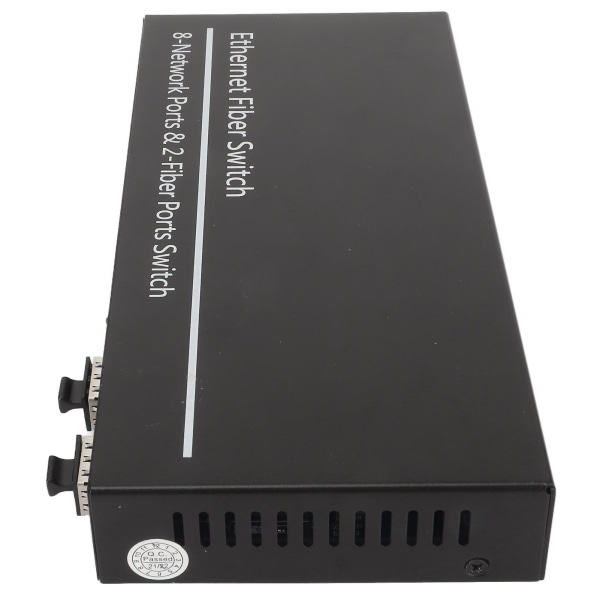 Ethernet Fiberswitch 2 Optisk Port 8 Elport Upp till 120 km RJ45 Port Plug and Play SFP Fiber Media Switch 100240V EU Plug-YM