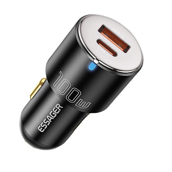 Essager 100W Car Charger: Fast Charging QC PD 3.0 for iPhone 14, Type C USB & Samsung Laptops/Tablets